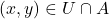 (x,y)\in U\cap A