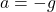 a=-g