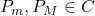 \displaystyle           P_m,P_M\in C           